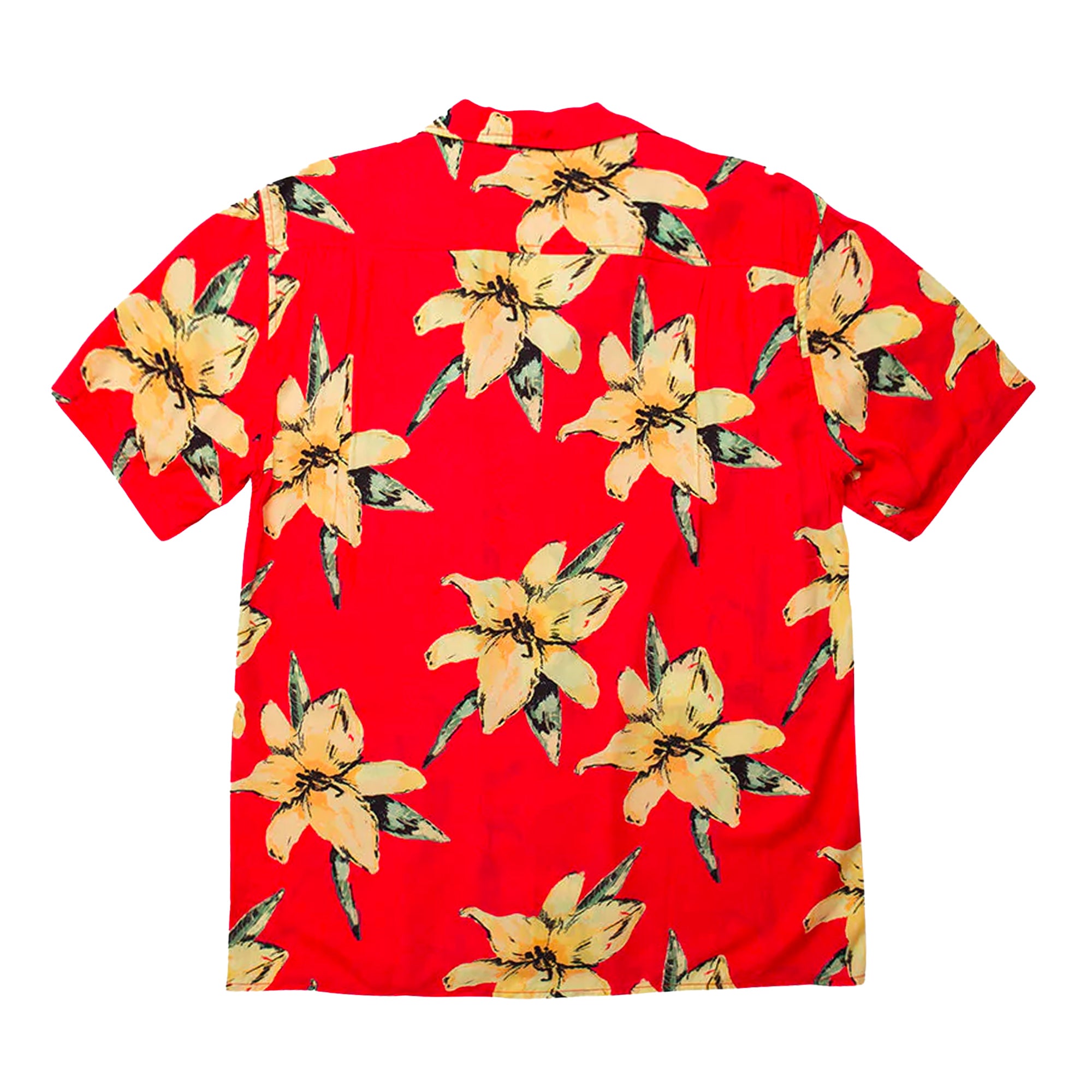 Red and Gold Hibiscus Hawaiian Shirt